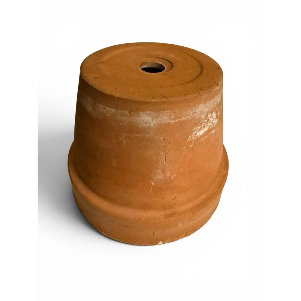 Vintage Terracotta Planter Aged Patina Clay Pot + Dish French Garden 5.5